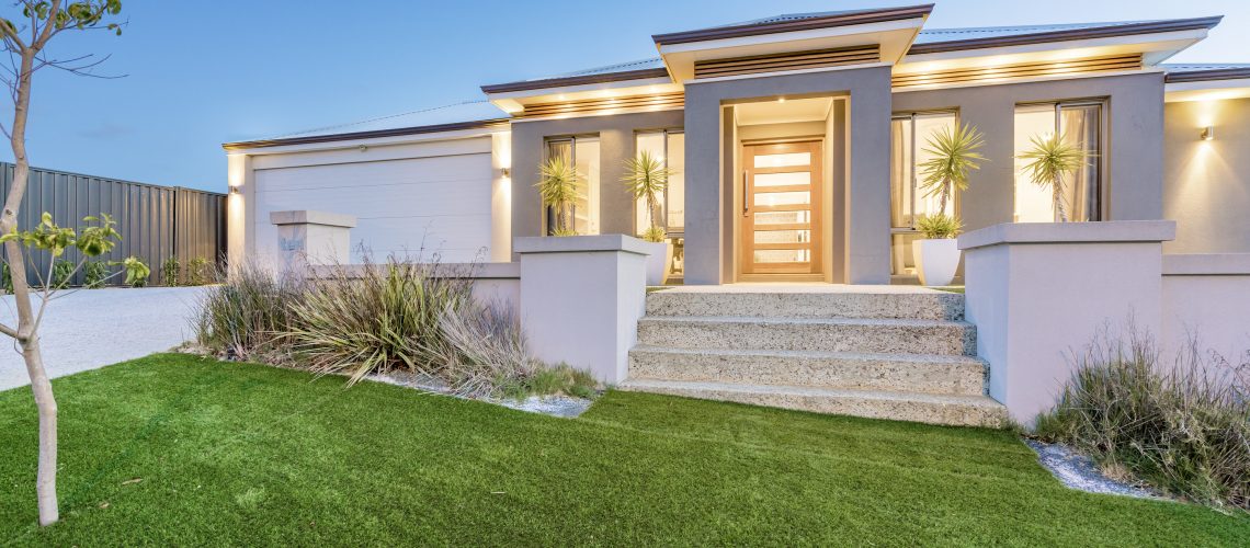 Front Elevation / Facade Of A New Modern Australian Style Home.